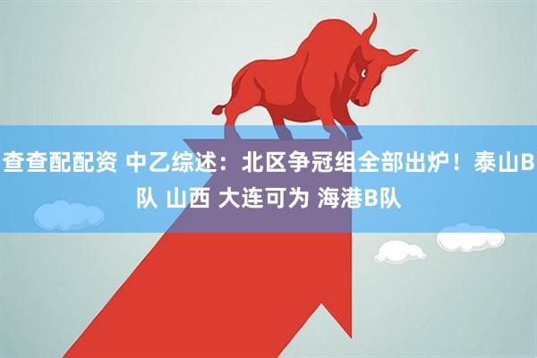查查配配资 中乙综述：北区争冠组全部出炉！泰山B队 山西 大连可为 海港B队